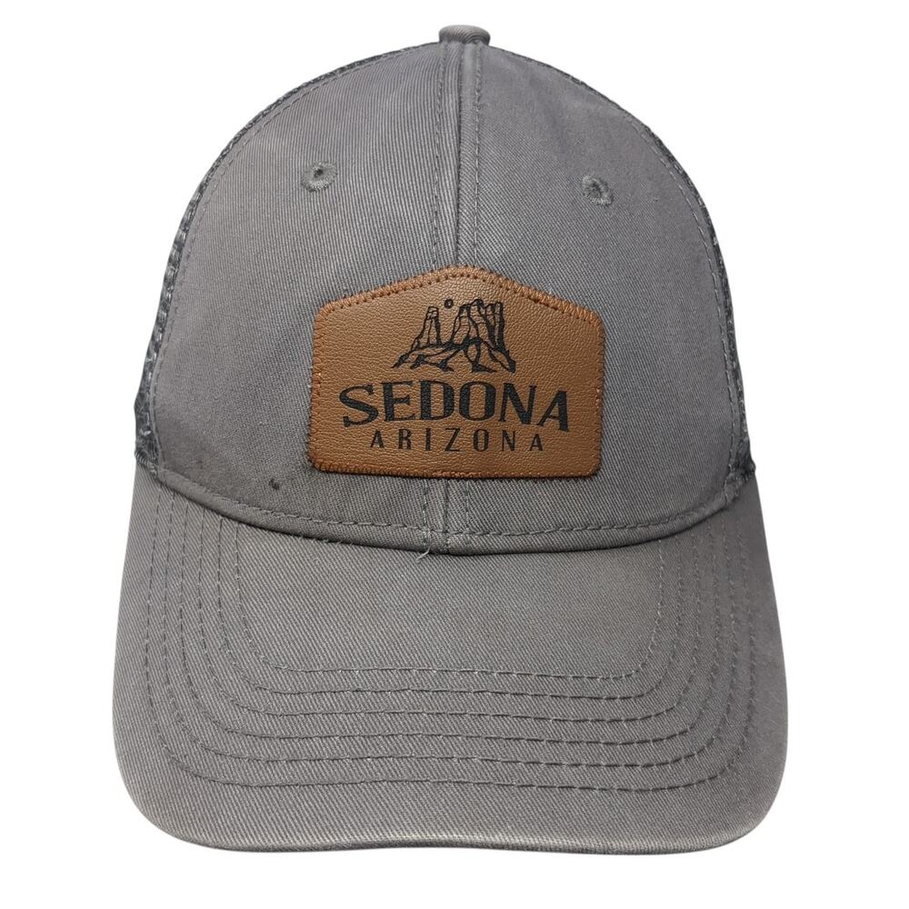 Sedona Arizona Snapback Trucker Cap Gray One Size Adjustable Mesh Back Blue84